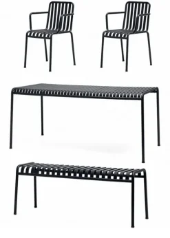 1 Palissade Bord, 2 Palissade Armchair og 1 Palissade Bench